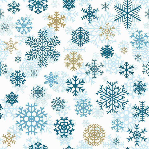 Give winter a warm welcome with this snowflake themed peel and stick wallpaper. Featuring a plethora of gorgeous snowflakes in multiple sizes and shades of blue and beige, this attractive design has a richly layered look. The intricate motifs and their cleverly printed shadows give the entire design a 3D feel. The combination of blue and white works particularly well when contrasted with warm woodsy treatments and natural finishes.
