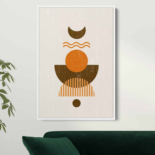 Brown Sun and Moon Wall Art Canvas 6428