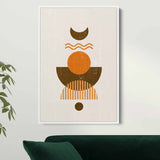 Brown Sun and Moon Wall Art Canvas 6428
