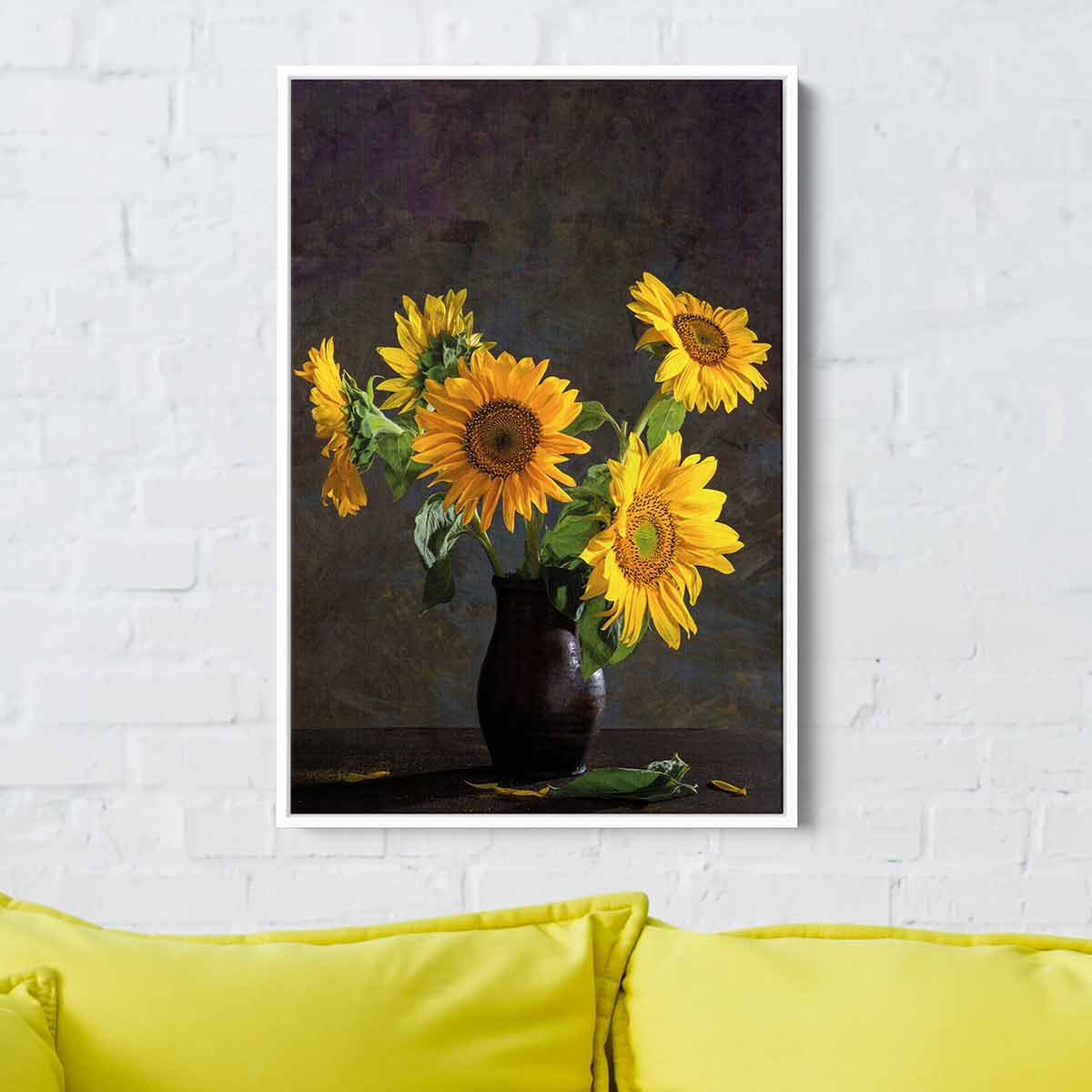 Yellow Sunflower Wall Art Canvas 7265 Walls By Me