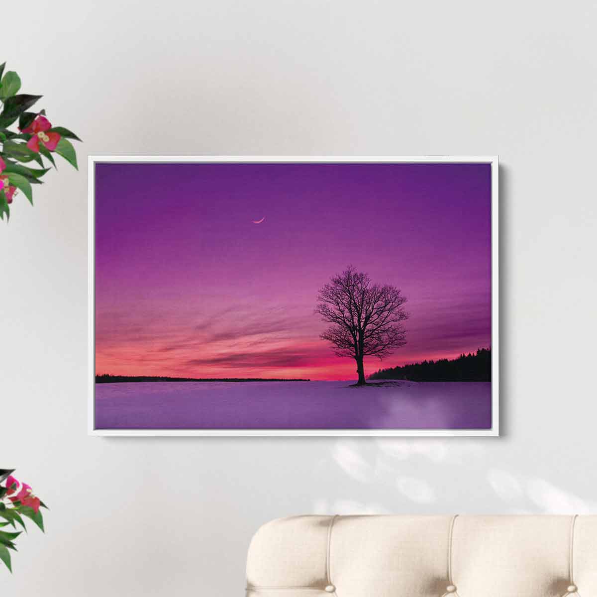 Purple Sunset at Field Wall Art Canvas 5962 Walls By Me