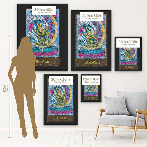 Blue Tarot Card The Moon Wall Art Canvas 8658