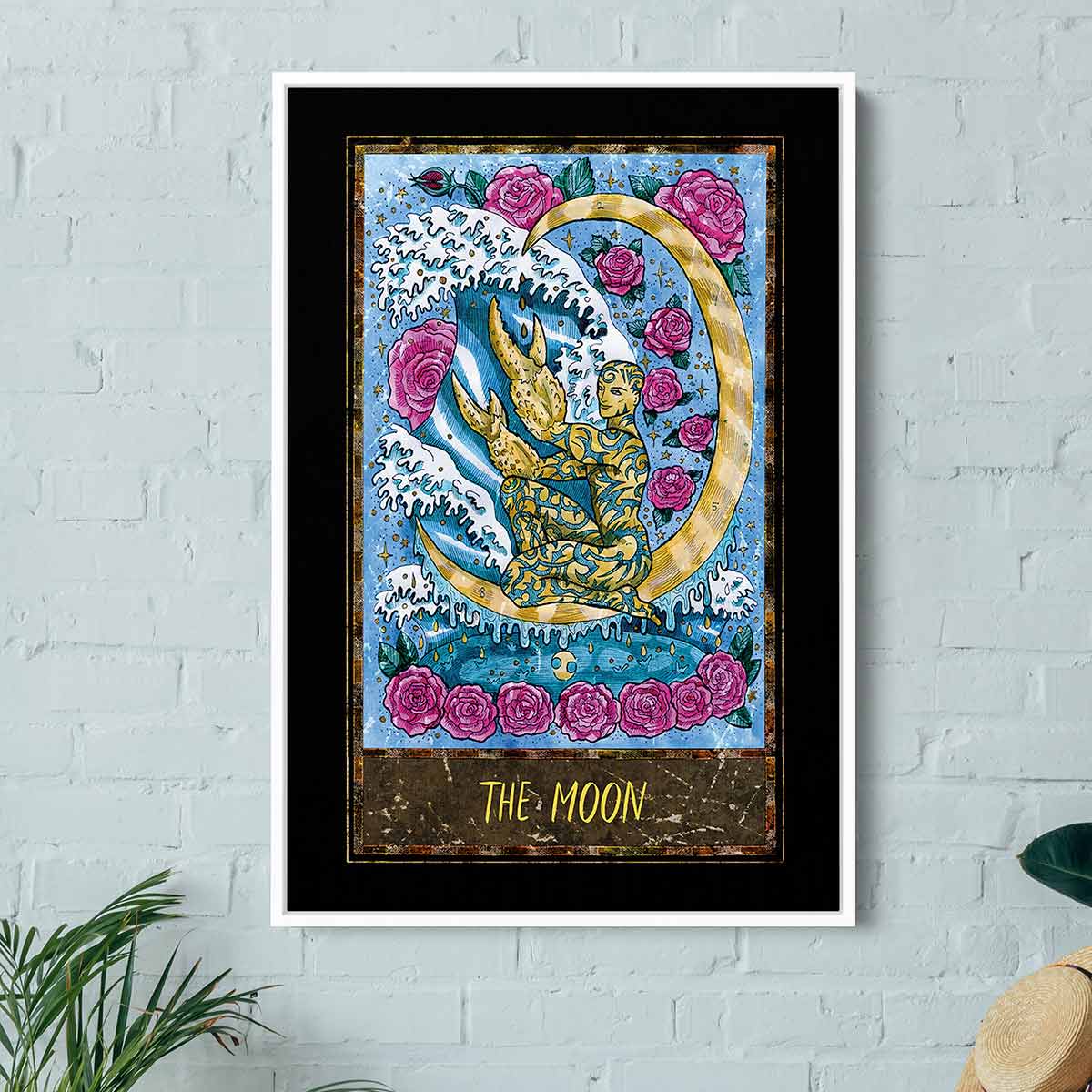 Blue Tarot Card The Moon Wall Art Canvas 8658 Walls By Me