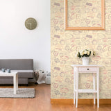 Brown Travel Themed Peel and Stick Removable Wallpaper
