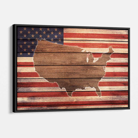Red US flag Wall Art Canvas 56_d