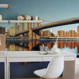 Blue City Landscape Peel and Stick Removable Wall Mural 7223