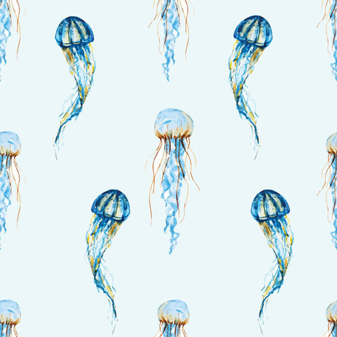 Blue and Orange Nautical Peel and Stick Removable Wallpaper