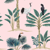 Pink Birds Peel and Stick Removable Wallpaper