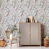 A lovely Oriental ensemble of boughs, blossoms and birds, this charming chinoiserie