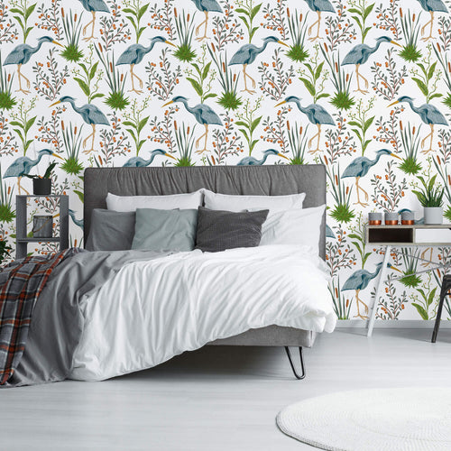 Blue Bird Animal Peel and Stick Removable Wallpaper