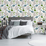 Blue Bird Animal Peel and Stick Removable Wallpaper