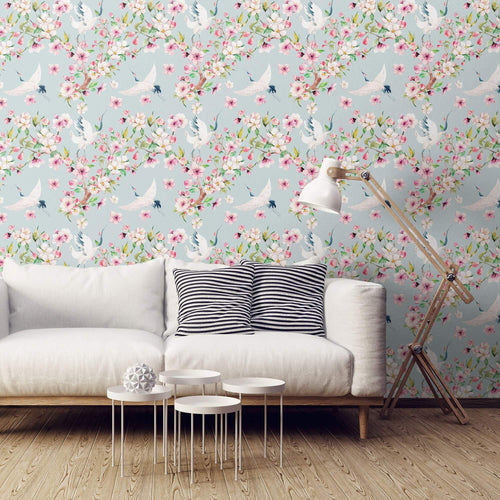 janapanese garden peel and stick wallpaper for bedroom