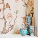 Rose Floral Animal Peel and Stick Removable Wallpaper