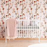 Rose Floral Animal Peel and Stick Removable Wallpaper