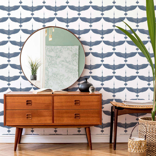 Blue Birds Peel and Stick Removable Wallpaper