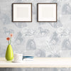 Silver Vintage Animal Peel and Stick Removable Wallpaper