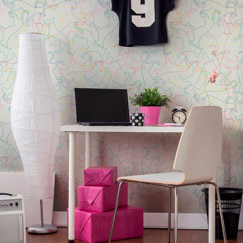 Off White Lines Animal Removable Wallpaper 4342| Walls By Me