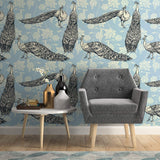 Blue Texture Animal Removable Wallpaper 8524| Walls By Me