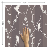 Lavender Floral Animal Removable Wallpaper 6931| Walls By Me