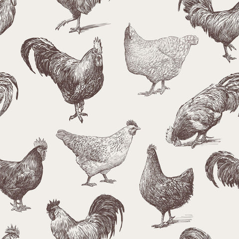 Beige Bird Animal Peel and Stick Removable Wallpaper