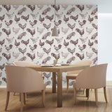 Beige Bird Animal Peel and Stick Removable Wallpaper
