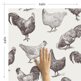 Beige Bird Animal Peel and Stick Removable Wallpaper