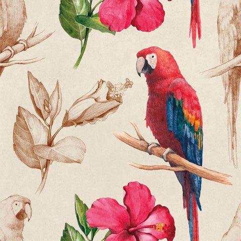 Red and Tan Bird Animal Removable Wallpaper 2321| Walls By Me