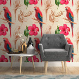 Red and Tan Bird Animal Removable Wallpaper 2321| Walls By Me