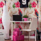Red and Tan Bird Animal Removable Wallpaper 2321| Walls By Me