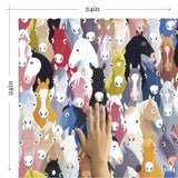 White Horse Animal Peel and Stick Removable Wallpaper