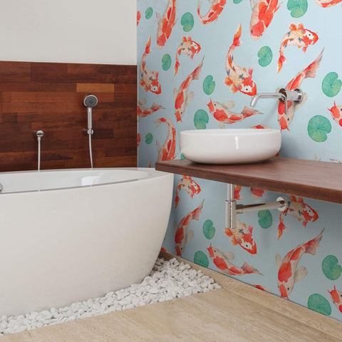 PInk and Orange Botanical Animal Removable Wallpaper 8771| Walls By Me