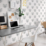 White Bear Animal Peel and Stick Removable Wallpaper