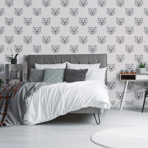 White Bear Animal Peel and Stick Removable Wallpaper
