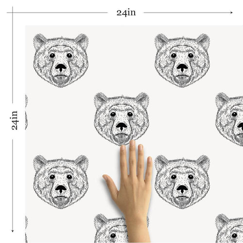 White Bear Animal Peel and Stick Removable Wallpaper