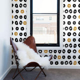Black and Yellow Peel and Stick Removable Wallpaper