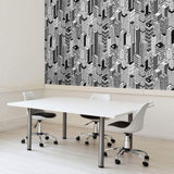 Black and White City Themed Peel and Stick Removable Wallpaper