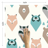 Brown and Cream Forest Baby Peel and Stick Removable Wallpaper