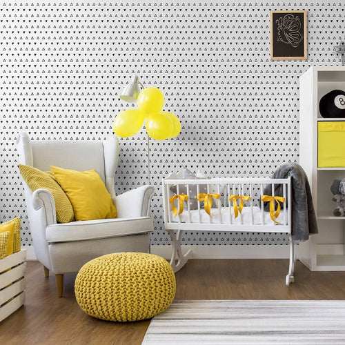 Black and White Geometric Baby Removable Wallpaper 3464| Walls By Me
