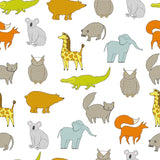 White and Tan Animals Baby Removable Wallpaper 9402| Walls By Me