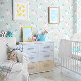 Neon Blue and Purple Fantasy Baby Removable Wallpaper 1454| Walls By Me