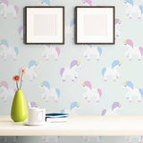 Neon Blue and Purple Fantasy Baby Removable Wallpaper 1454| Walls By Me