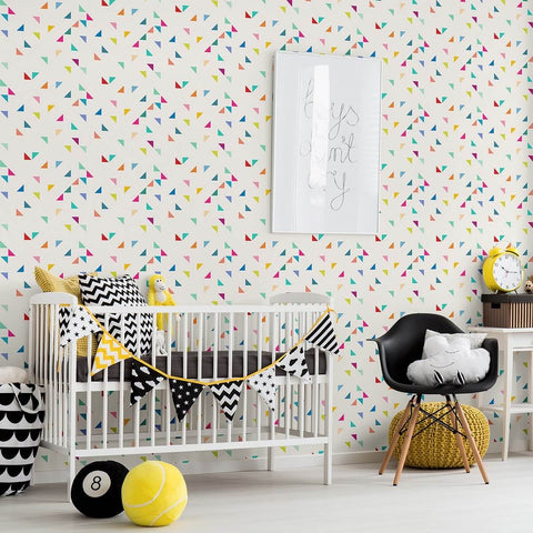 Violet and Orange Geometric Baby Peel and Stick Removable Wallpaper