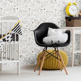 Tan Space Baby Peel and Stick Removable Wallpaper