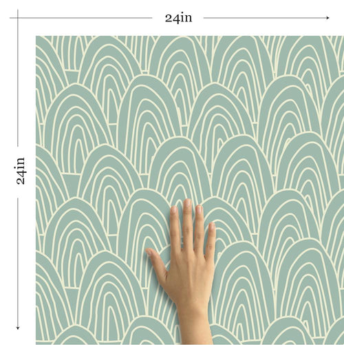 Gray and Green Seamless Basic Removable Wallpaper 8446| Walls By Me