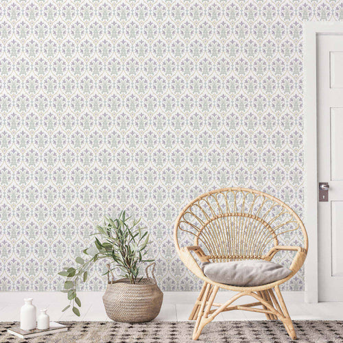Purple Flowers Peel and Stick Removable Wallpaper
