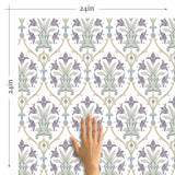 Purple Flowers Peel and Stick Removable Wallpaper