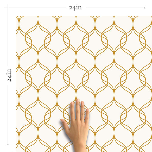 Golden Look Geometric Basic Peel and Stick Removable Wallpaper