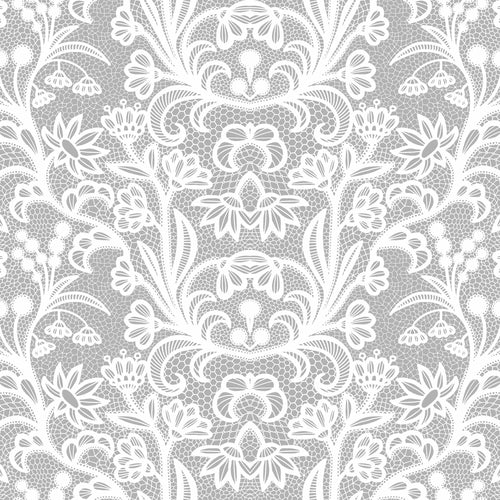 Grey Flowers Peel and Stick Removable Wallpaper