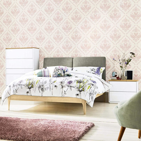 Creamy Beige Damask Basic Removable Wallpaper 2413| Walls By Me