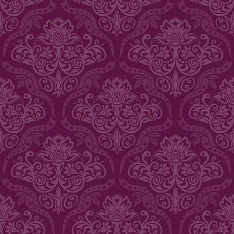 Purple Damask Basic Removable Wallpaper 0186| Walls By Me